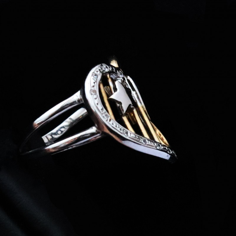 δαχτυλιδι χρυο με καρδια και αστερι