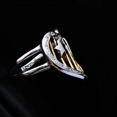 δαχτυλιδι χρυο με καρδια και αστερι