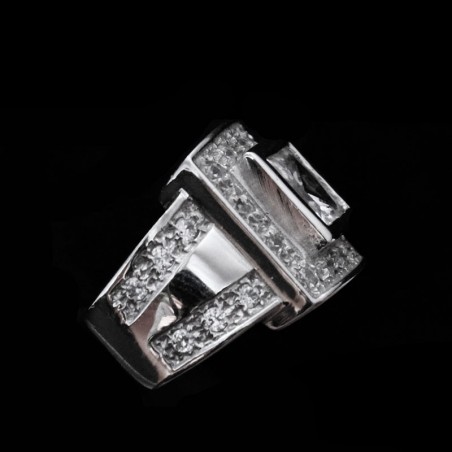 δαχτυλιδι λευκοχρυσο με πετρες ζιργκον