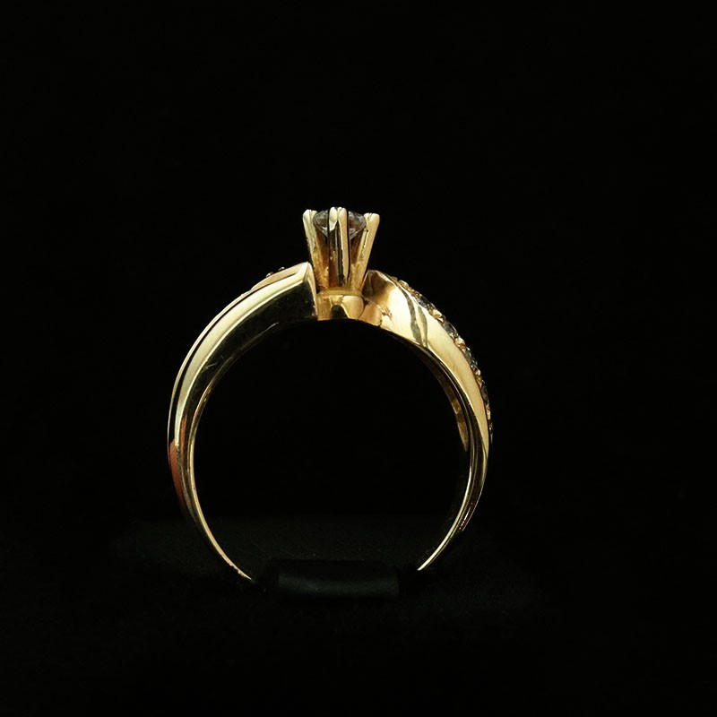 gold ring with cubic zirconia stones