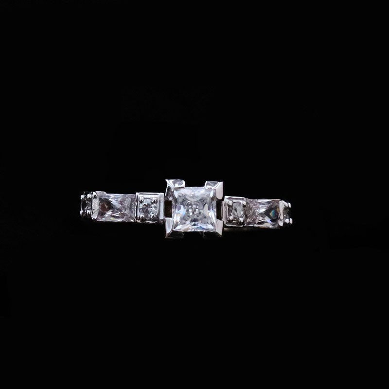 white gold single stone ring