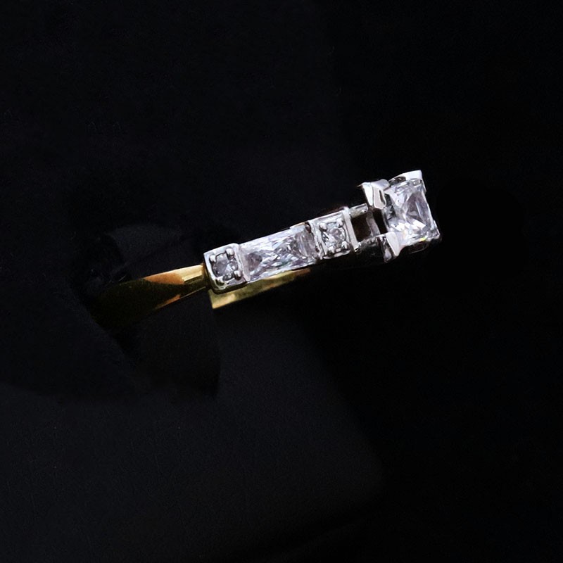 white gold single stone ring