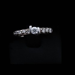 white gold ring with cubic zirconia