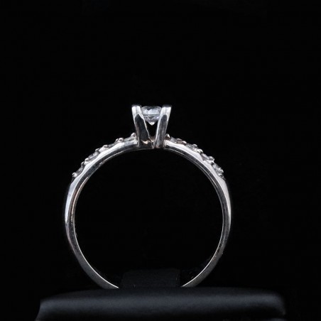 white gold ring with cubic zirconia
