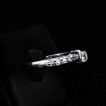 white gold ring with cubic zirconia