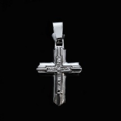 Λευκοχρυσος σταυρος με πετρες ζιργκον