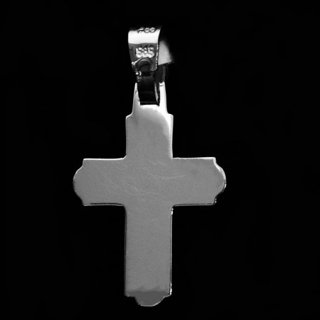 White gold cross with cubic zirconia stones