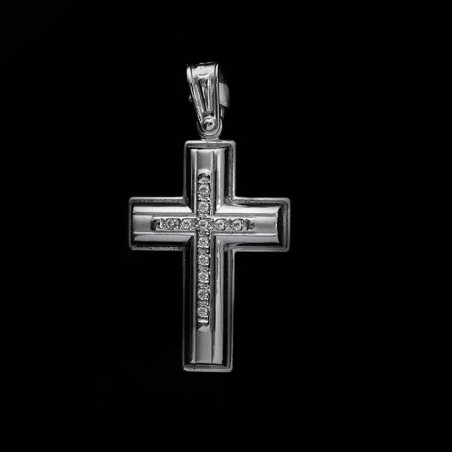 σταυρος λευκοχρυσος με πετρες ζιργκον