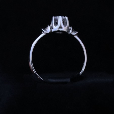 white gold ring with cubic zirconia stone