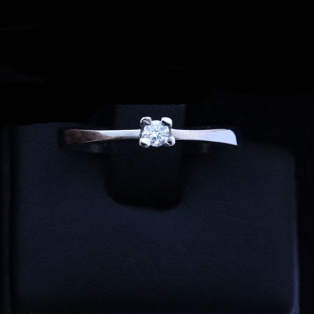 λευκοχρυσο μονοπετρο με ζιργκον