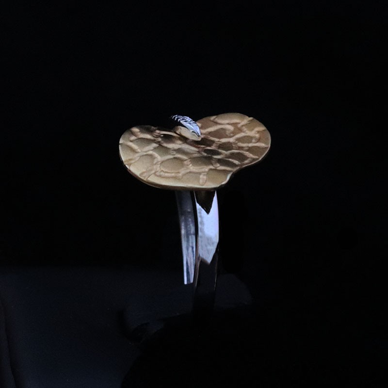 gold ring with heart design