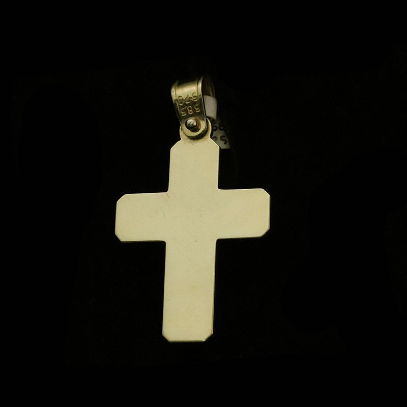 golden cross with cubic zirgonia
