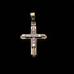 golden cross with cubic zirgonia