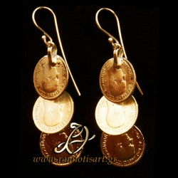 traditional earrings with replicas of coins of King... 2