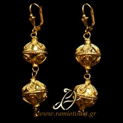 traditional cretan jewellery earrings double " botonia"