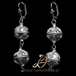 traditional cretan jewellery earrings double " botonia" 2