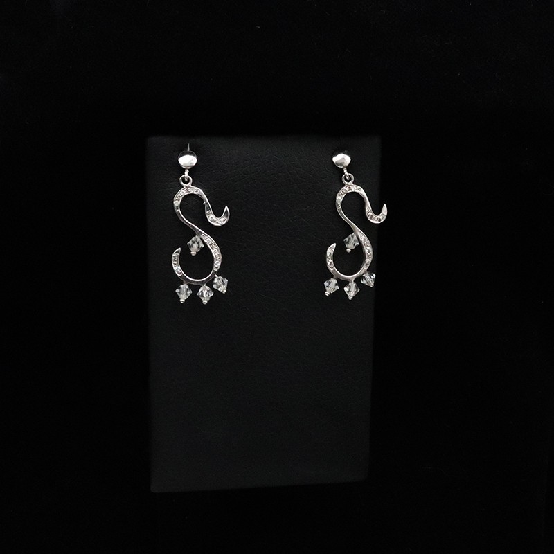 pendant white gold earrings