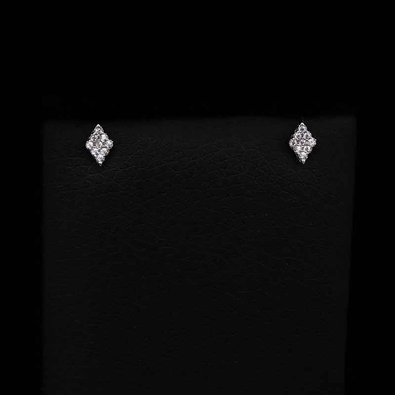 λευκοχρυσα σκουλαρικια σε σχημα ρομβου