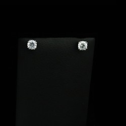 white gold earrings with cubic zirconia