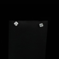 white gold earrings with cubic zirconia