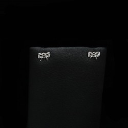 λευκοχρυσα σκουλαρικια σε σχημα φιογκακι