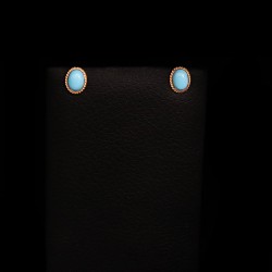 gold earrings with turquoise stone