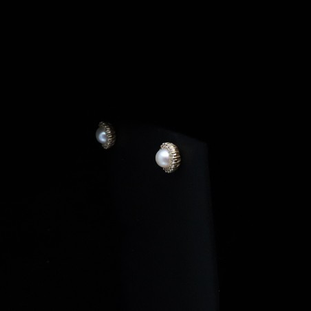 white gold earrings with zircon stones