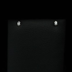 white gold earrings with zircon stone