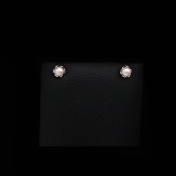 λευκοχρυσα σκουλαρικια με μαργαριταρι