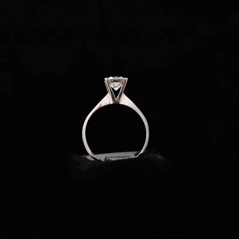 λευκοχρυσο μονοπετρο με ζιργκον