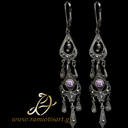 chandelier greek earrings silver jannina artwork
