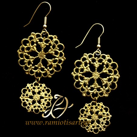 traditional greek earrings long design lace