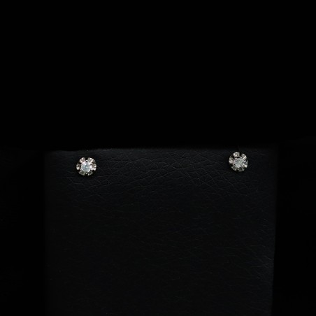 white gold earrings with zircon