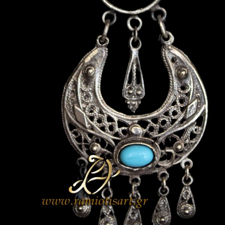 chandelier earrings very long turquoise stones