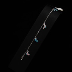 white gold bracelet with dolphins