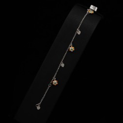 βραχιολι λευκοχρυσο με μαργαριτες