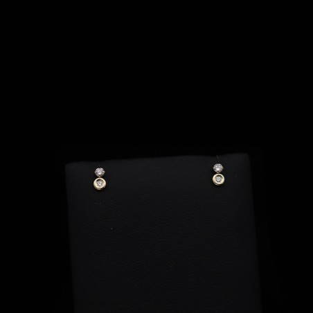 gold earrings with cubic zirconia
