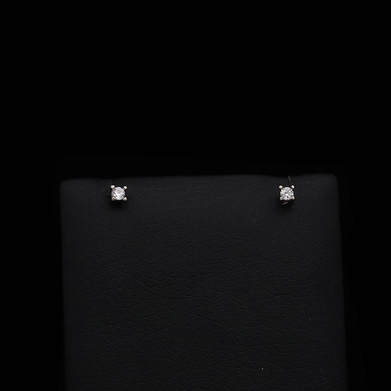 gold earrings with cubic zirconia