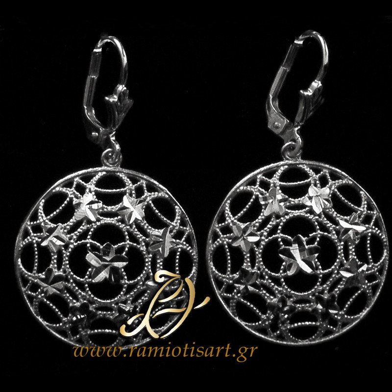 lace earrings silver circles MATERIAL SILVER YOUR BUDJET UP TO 50 EURO Color oxidized silver