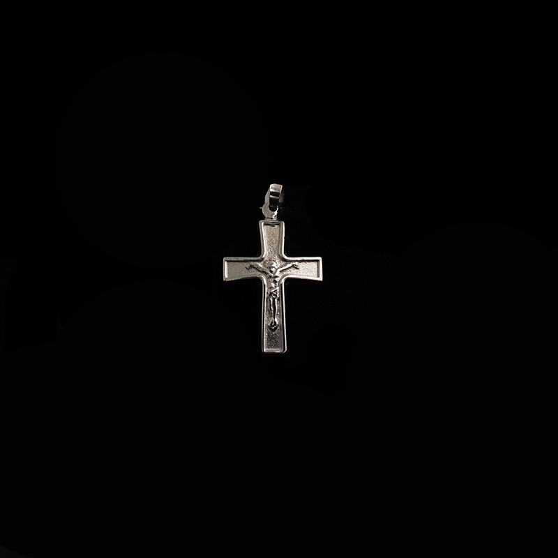 silver cross with Jesus Christ