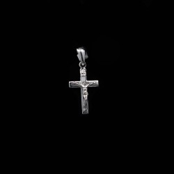 silver cross with Jesus Christ