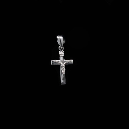 silver cross with Jesus Christ