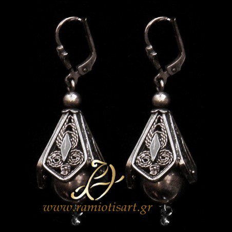 silver earrings "bells" traditional of Evia