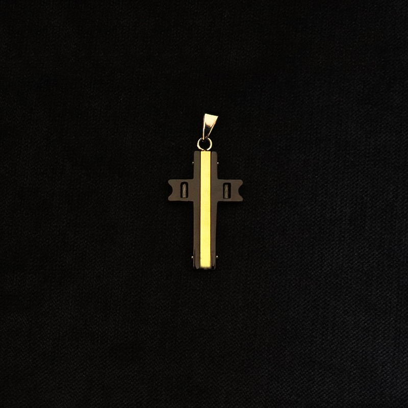 steel cross in black-gold