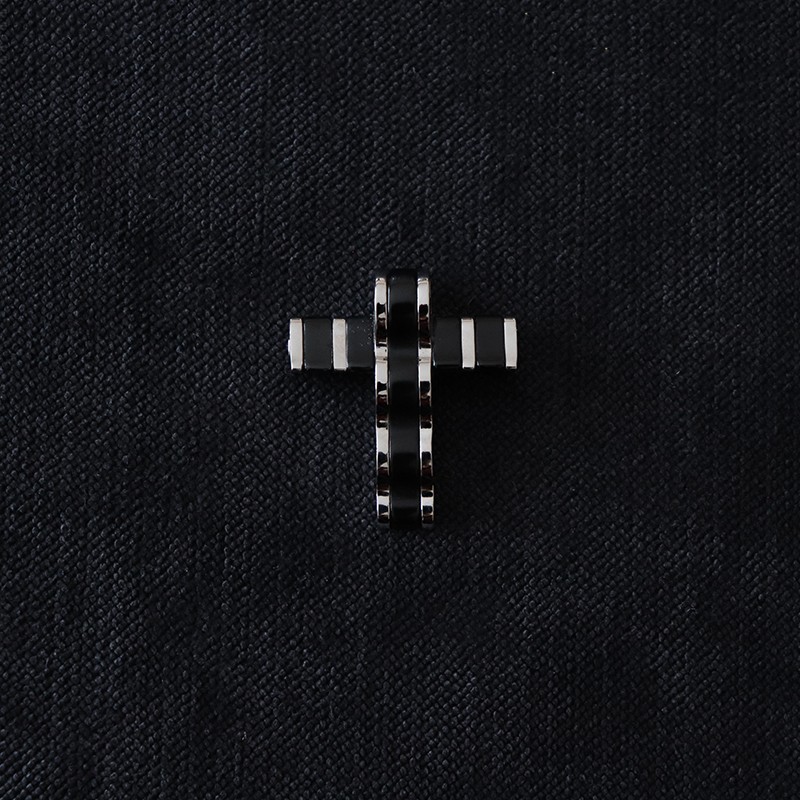 cross in silver and black