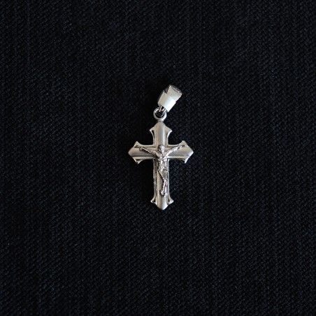 silver cross with Jesus Christ