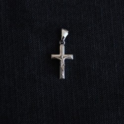 silver cross with Jesus Christ