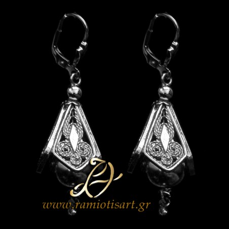 silver earrings "bells" traditional of Evia