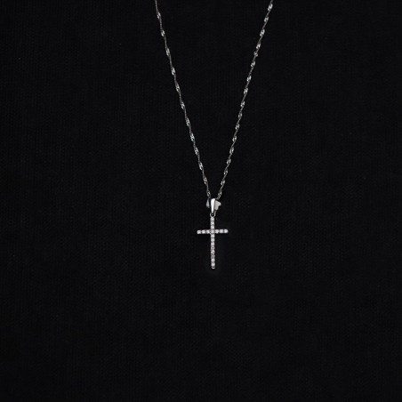 λευκοχρυσος σταυρος με πετρες ζιργκον