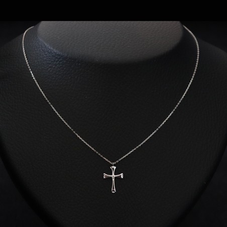 λευκοχρυσο σταυρουδακι με ζιργκον